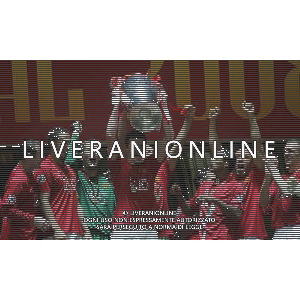 Manchester United - Chelsea Finale Champions League Mosca 21/05/2008 nella foto esultanza dei giocatori del manchester che festeggiano la vittoria ph Luzzani/Ag. Aldo Liverani Sas