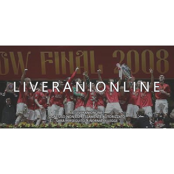 Manchester United - Chelsea Finale Champions League Mosca 21/05/2008 nella foto esultanza dei giocatori del manchester che festeggiano la vittoria ph Luzzani/Ag. Aldo Liverani Sas