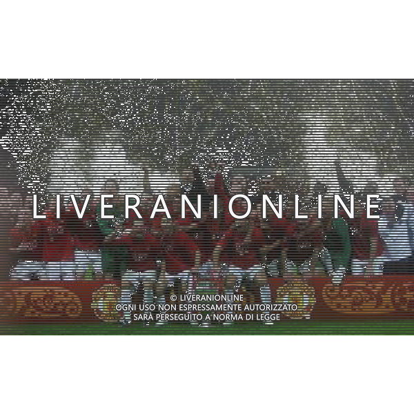 Manchester United - Chelsea Finale Champions League Mosca 21/05/2008 nella foto esultanza dei giocatori del manchester che festeggiano la vittoria ph Luzzani/Ag. Aldo Liverani Sas