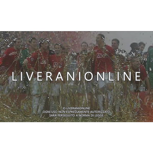 Manchester United - Chelsea Finale Champions League Mosca 21/05/2008 nella foto esultanza dei giocatori del manchester che festeggiano la vittoria ph Luzzani/Ag. Aldo Liverani Sas