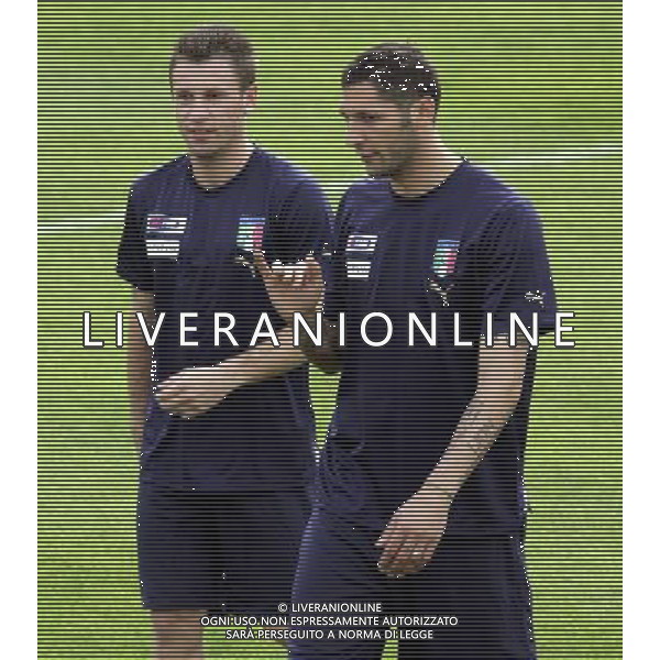 Raduno della Nazionale Italiana di calcio a Coverciano 25/05/2008 nella foto Antonio Cassano e Marco Materazzi durante il primo giorno di allenamento della Nazionale ph Bucco/Ag. Aldo Liverani sas