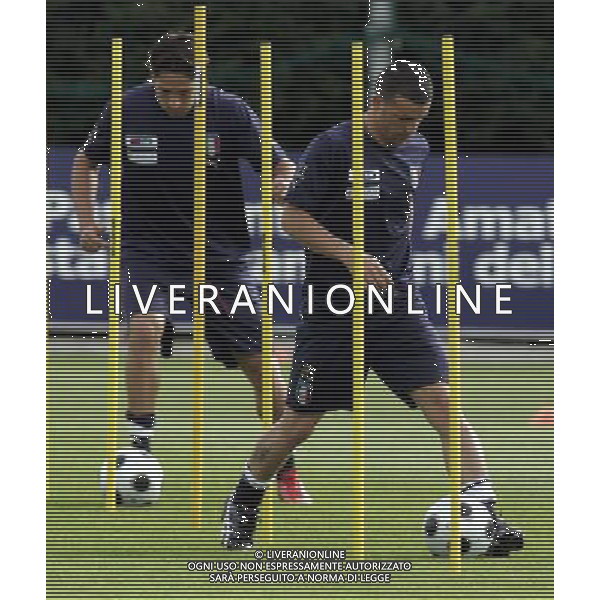 Raduno della Nazionale Italiana di calcio a Coverciano 25/05/2008 nella foto Antonio Di Natale e marco Borriello durante il primo giorno di allenamento ph Bucco/Ag. Aldo Liverani sas