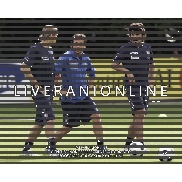 Raduno della Nazionale Italiana di calcio a Coverciano 25/05/2008 nella foto Massimo Ambrosini, Alessandro Del Piero e Gennaro Gattuso durante il primo giorno di allenamento ph Bucco/Ag. Aldo Liverani sas