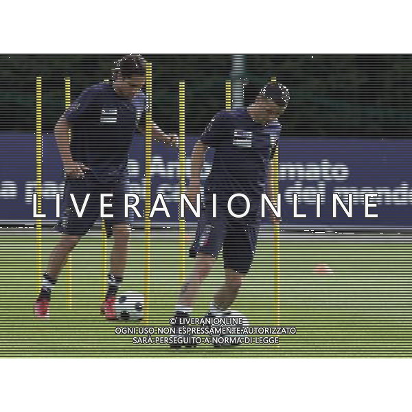 Raduno della Nazionale Italiana di Calcio a Coverciano 25/05/2008 nella foto Antonio Di Natale e marco Borriello durante il primo giorno di allenamento ph bucco/Ag. Aldo Liverani Sas