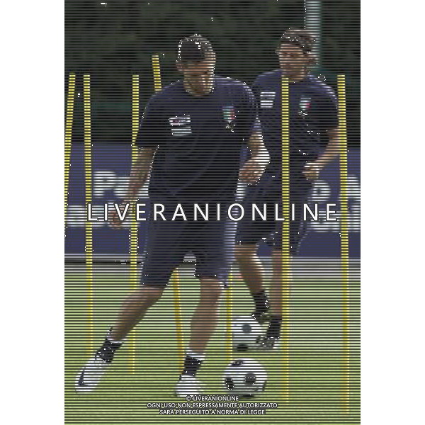 Raduno della Nazionale Italiana di Calcio a Coverciano 25/05/2008 nella foto Marco Materazzi e andrea Barzagli durante il primo giorno di allenamento ph bucco/Ag. Aldo Liverani Sas