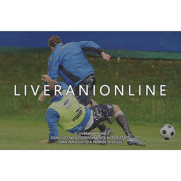 Allenamento Nazionale Italiana a Baden - 02.06.2008 Ritiro Austria Euro 2008 Nella Foto: BRUTTA ENTRATA DI giorgio CHIELLINI SU Antonio CASSANO Ph.Vitez-Ag. Aldo Liverani