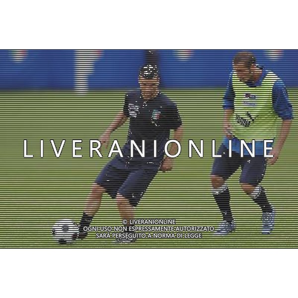 Allenamento Nazionale Italiana a Baden - 03.06.2008 Ritiro Austria Euro 2008 Nella Foto: antonio DI NATALE e giorgio CHIELLINI Ph.Vitez-Ag. Aldo Liverani