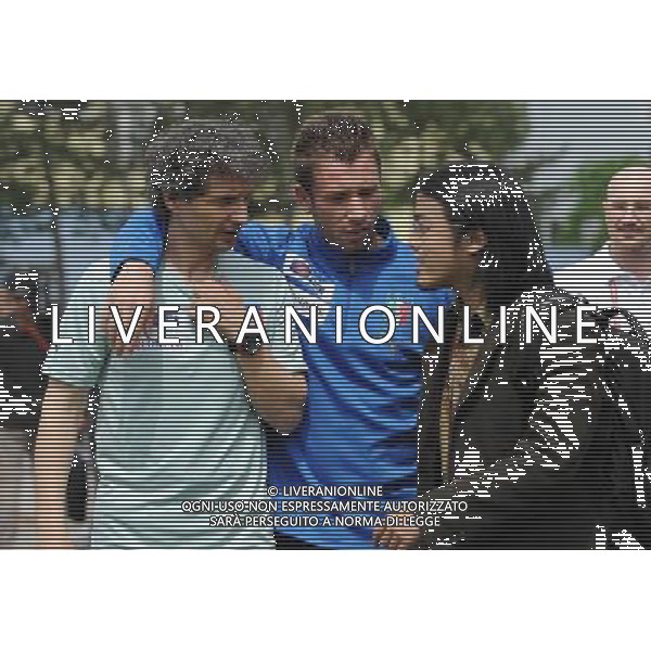 Allenamento Nazionale Italiana a Baden - 04.06.2008 Ritiro Austria Euro 2008 Nella Foto: antonio CASSANO e mario Bortolazzi CON UN TIFOSO GIAPPONESE Ph.Vitez-Ag. Aldo Liverani