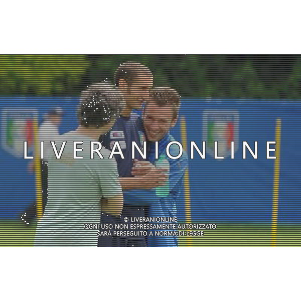 Allenamento Nazionale Italiana a Baden - 04.06.2008 Ritiro Austria Euro 2008 Nella Foto: antonio CASSANO SCHERZA CON Giorgio CHIELLINI Ph.Vitez-Ag. Aldo Liverani