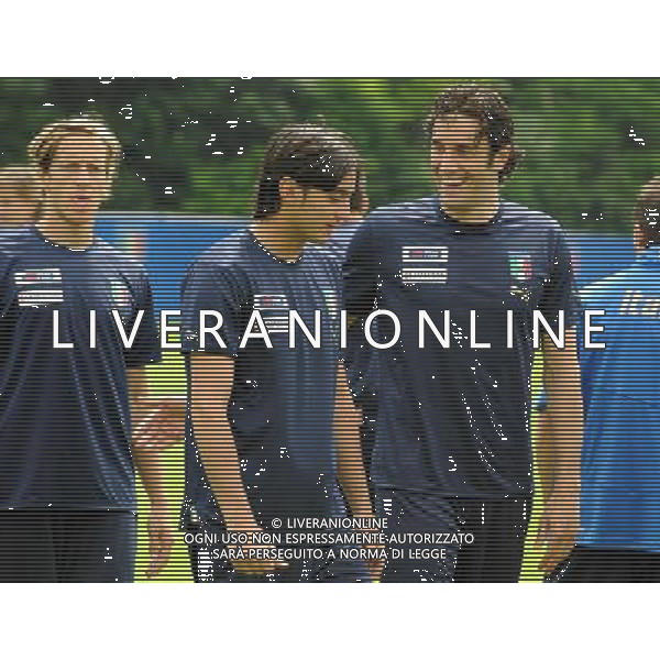 Allenamento Nazionale Italiana a Baden - 04.06.2008 Ritiro Austria Euro 2008 Nella Foto: Luca Toni con Alberto Aquilani e massimo ambrosini Ph.Vitez-Ag. Aldo Liverani