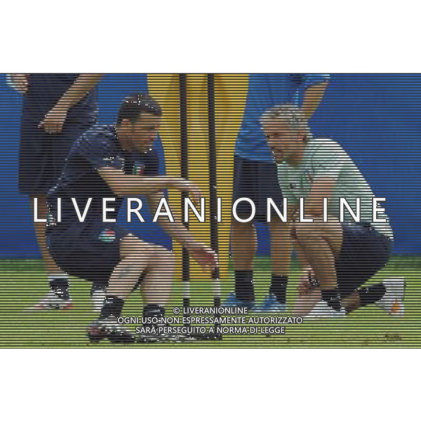 Allenamento Nazionale Italiana a Baden - 04.06.2008 Ritiro Austria Euro 2008 Nella Foto: roberto DONADONI OSSERVA antonio DI NATALE Ph.Vitez-Ag. Aldo Liverani