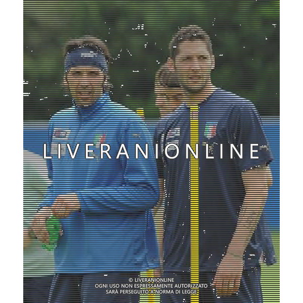 Allenamento Nazionale Italiana a Baden - 04.06.2008 Ritiro Austria Euro 2008 Nella Foto: gianluigi BUFFON e marco MATERAZZI Ph.Vitez-Ag. Aldo Liverani