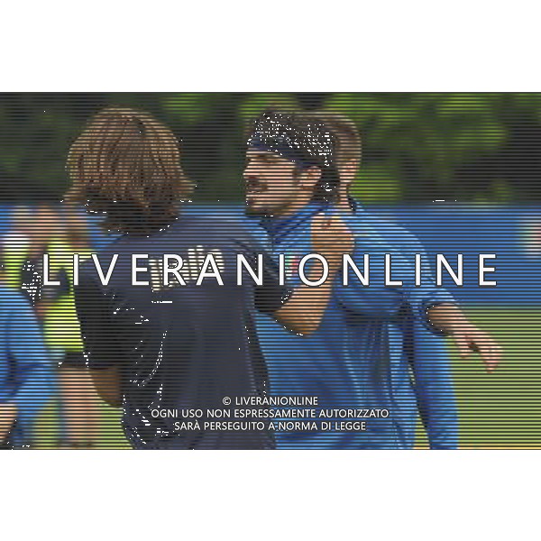 Allenamento Nazionale Italiana a Baden - 04.06.2008 Ritiro Austria Euro 2008 Nella Foto: GENNARO GATTUSO ARRABBIATO CON ANDREA PIRLO DOPO AVER PERSO IL CALCIO TENNIS Ph.Vitez-Ag. Aldo Liverani