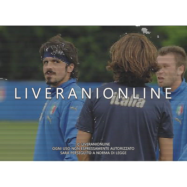 Allenamento Nazionale Italiana a Baden - 04.06.2008 Ritiro Austria Euro 2008 Nella Foto: GENNARO GATTUSO ARRABBIATO CON ANDREA PIRLO DOPO AVER PERSO IL CALCIO TENNIS Ph.Vitez-Ag. Aldo Liverani