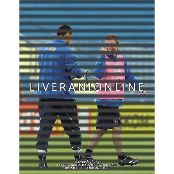 Allenamento Nazionae Italiana Baden - 06.06.2008 Nella Foto:CASSANO SCHERZA CON AMELIA /Ph.Vitez-Ag. Aldo Liverani