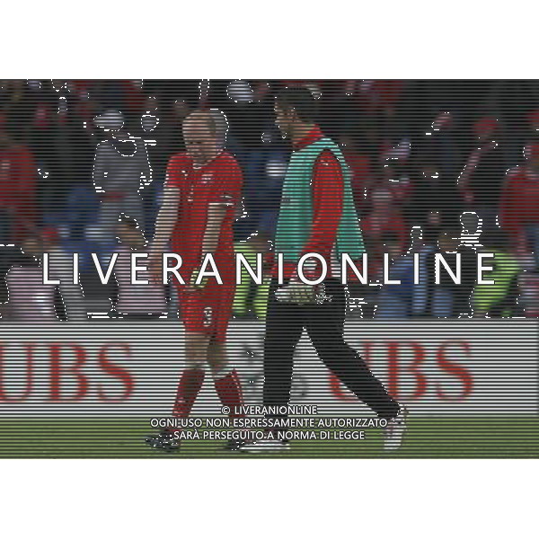 Basilea 07-06-2008 Campionati europei calcio EURO 2008 svizzera-rep. ceca 0:1 nella foto delusione a fine partita di ludovic magnin ph marco luzzani/ag aldo liverani s.a.s.