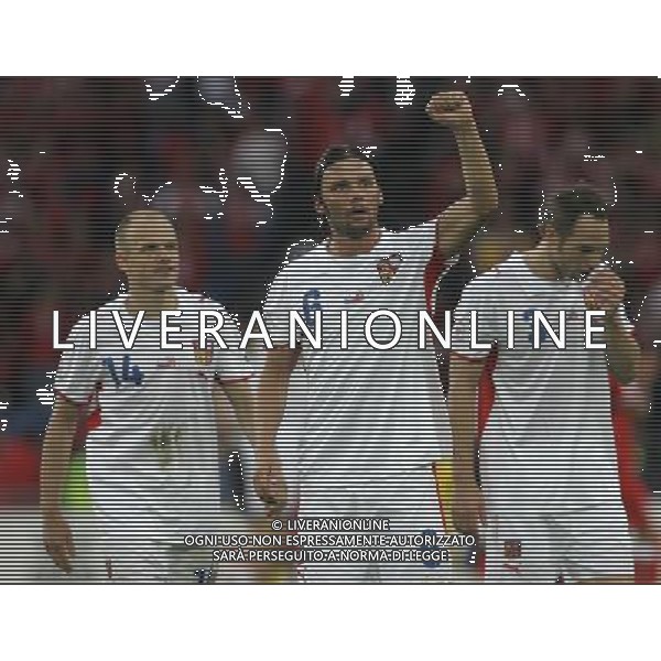 Basilea 07-06-2008 Campionati europei calcio EURO 2008 svizzera-rep. ceca 0:1 nella foto esultanza a fine partita di marek jankulovski, david jarolim e jan polak ph marco luzzani/ag aldo liverani s.a.s.