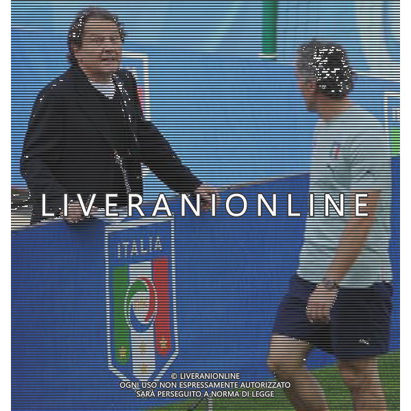 Allenamento Nazionale Italiana a Baden - 07.06.2008 Nella Foto: SCAMBIO DI BATTUTE FRA LONGHI BRUNO E DONADONI ROBERTO Ph.Vitez/Ag. Aldo Liverani