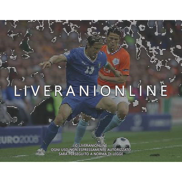 Olanda - Italia 09/06/2008 Europei 2008 nella foto massimo ambrosini e BOULARHROUZ ph Luzzani/Ag. Aldo Liverani sas