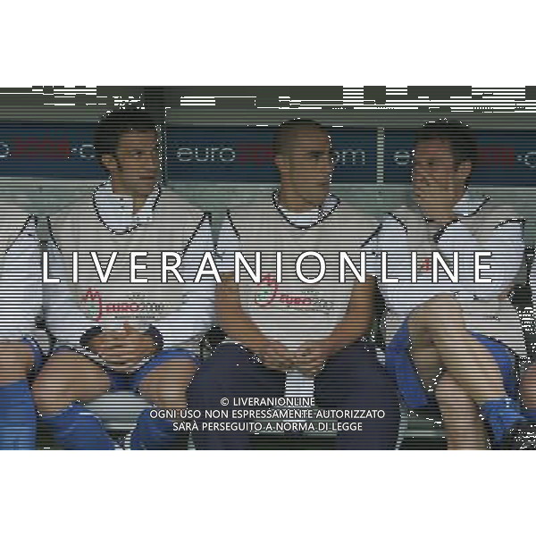 Olanda - Italia 09/06/2008 Europei 2008 nella foto fabio cannavaro con le stampelle in panchina con alessandro del piero e antonio cassano ph Luzzani/Ag. Aldo Liverani sas