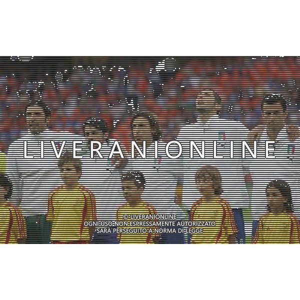 Olanda - Italia 09/06/2008 Europei 2008 nella foto gianluigi buffon, gennaro gattuso, andrea pirlo, marco materazzi e christian panucci durante l\'inno nazionale ph Luzzani/Ag. Aldo Liverani sas