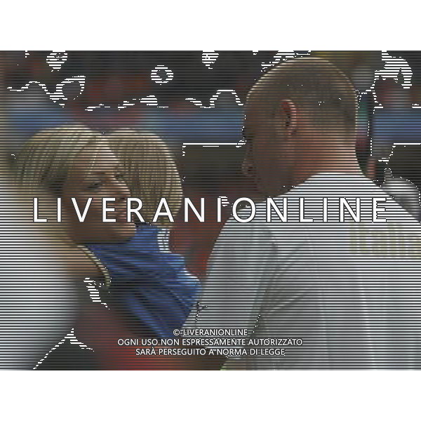 Prepartita Olanda - Italia 09/06/2008 Europei nella foto DANIELE DE ROSSI CON LA MOGLIE E FIGLIA ph Luzzani/Ag. Aldo Liverani sas