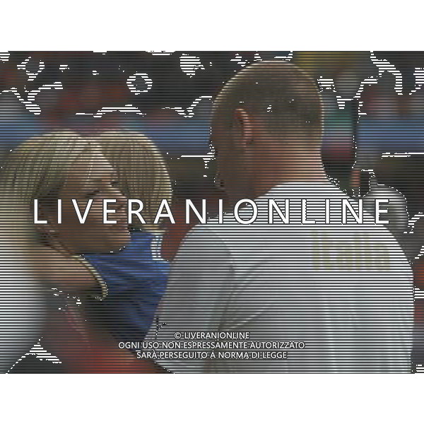 Prepartita Olanda - Italia 09/06/2008 Europei nella foto DANIELE DE ROSSI CON LA MOGLIE E FIGLIA ph Luzzani/Ag. Aldo Liverani sas