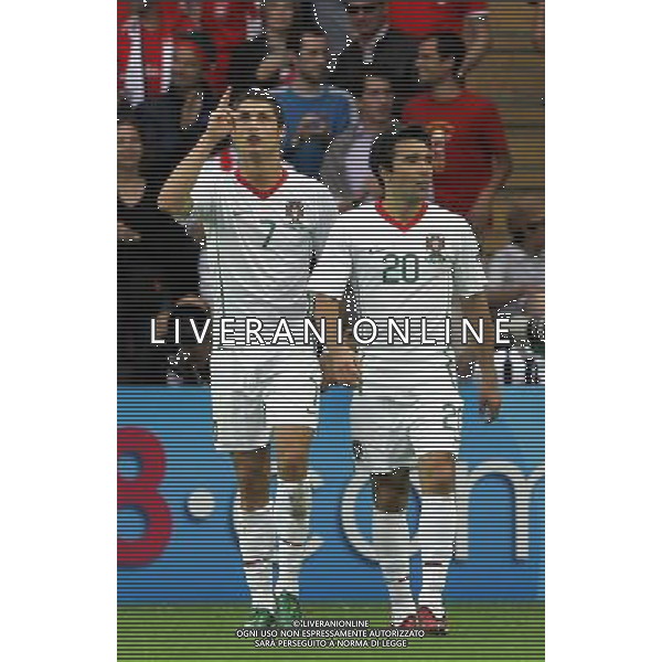 Repubblica Ceca - Portogallo 11/06/2008 Europei Svizzera nella foto esultanza cristiano ronaldo e deco ph luzzani/Ag. Aldo Liverani Sas