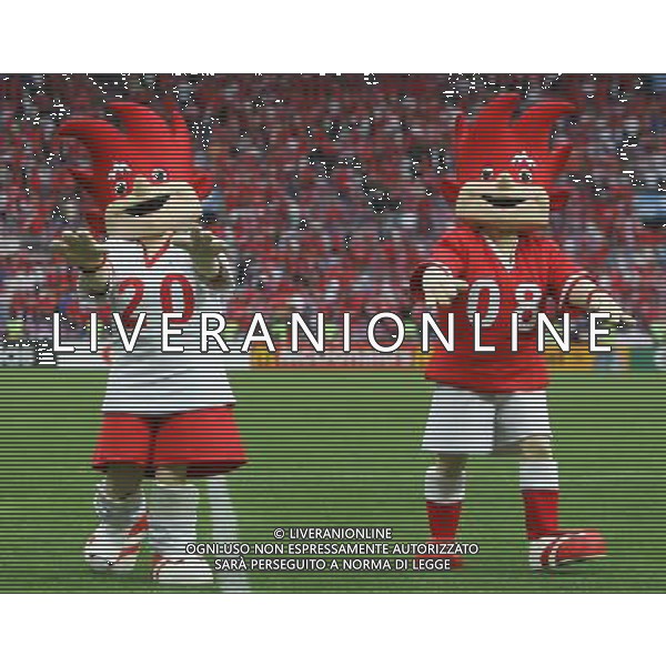 Ginevra 11-06-2008 Campionati europei calcio EURO2008 repubblica ceca-portogallo 1:3 nella foto le mascotte flix e trix ph marco luzzani/ag aldo liverani s.a.s.