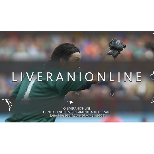 Italia-Romania UEFA EURO 2008 Gruppo C M13 Zurigo - 13.06.2008 Nella Foto: esultanza di gianluigi buffon dopo il gol del pareggio di christian panucci del 1-1 Ph.Luzzani/Ag. Aldo Liverani