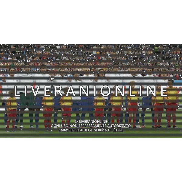 Zurigo (CH) 13-06-2008 Campionato Europeo Calcio EURO2008 italia-romania 1:1 nella foto i giocatori della nazionale italiana cantano l\'inno ph marco luzzani/ag aldo liverani s.a.s.