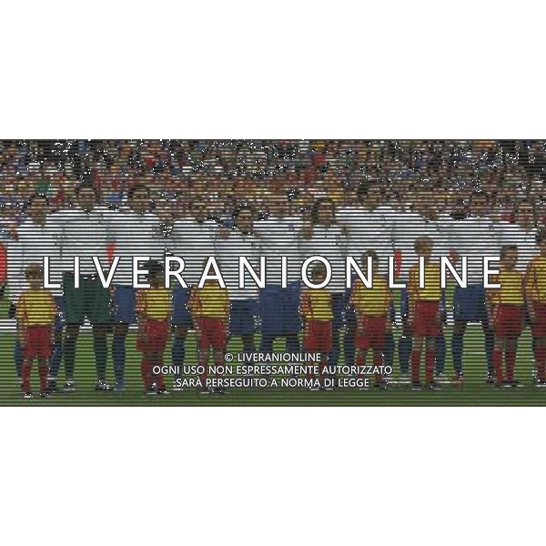 Zurigo (CH) 13-06-2008 Campionato Europeo Calcio EURO2008 italia-romania 1:1 nella foto i giocatori della nazionale italiana cantano l\'inno ph marco luzzani/ag aldo liverani s.a.s.