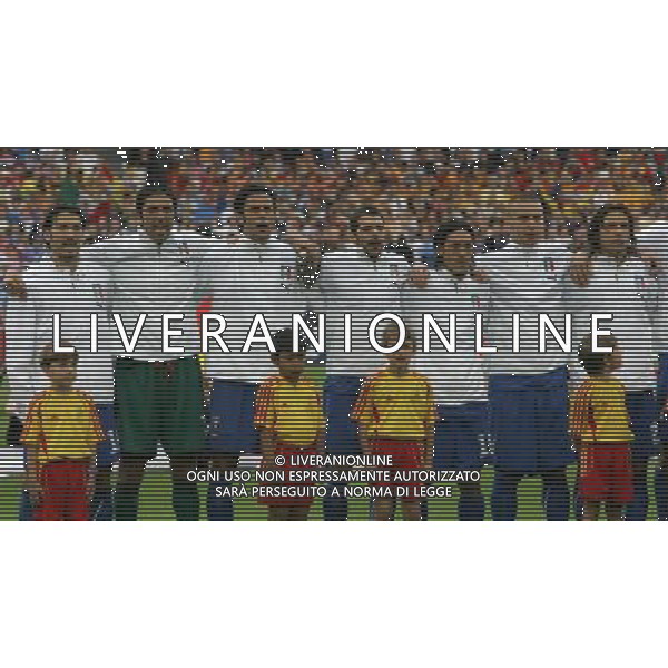 Zurigo (CH) 13-06-2008 Campionato Europeo Calcio EURO2008 italia-romania 1:1 nella foto i giocatori della nazionale italiana cantano l\'inno ph marco luzzani/ag aldo liverani s.a.s.