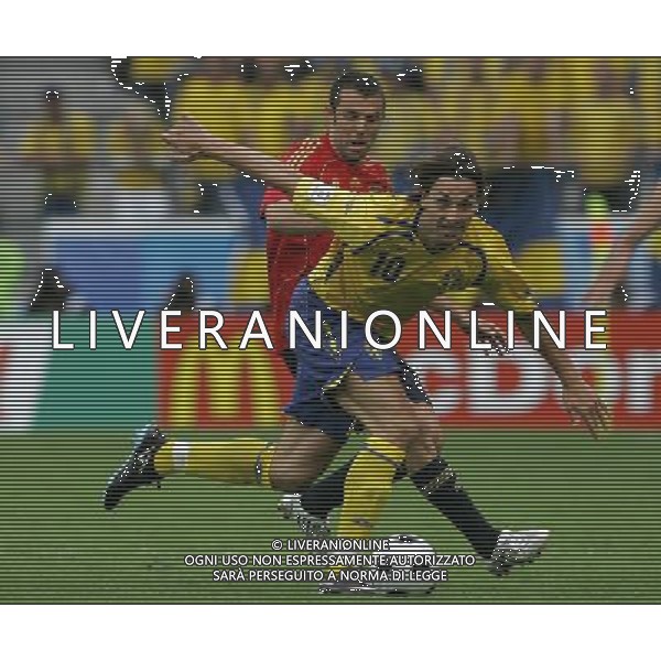 Svezia - Spagna 14/06/2008 Europei Innsbruck nella foto marchena e zlatan ibrahimovic ph luzzani/Ag. Aldo Liverani Sas