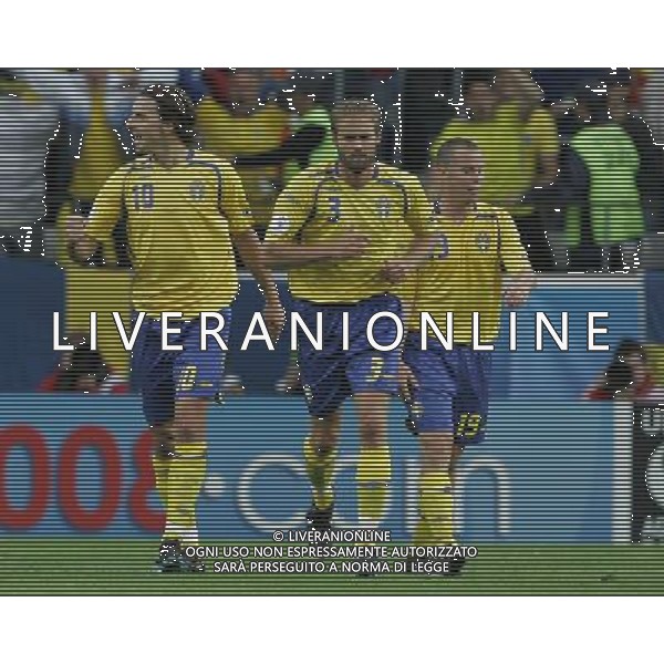 Svezia - Spagna 14/06/2008 Europei Innsbruck nella foto esultanza dopo il gol del pareggio di zlatan ibrahimovic ph luzzani/Ag. Aldo Liverani Sas