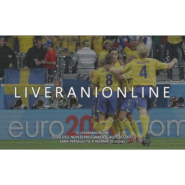 Svezia - Spagna 14/06/2008 Europei Innsbruck nella foto esultanza dopo il gol del pareggio di zlatan ibrahimovic ph luzzani/Ag. Aldo Liverani Sas
