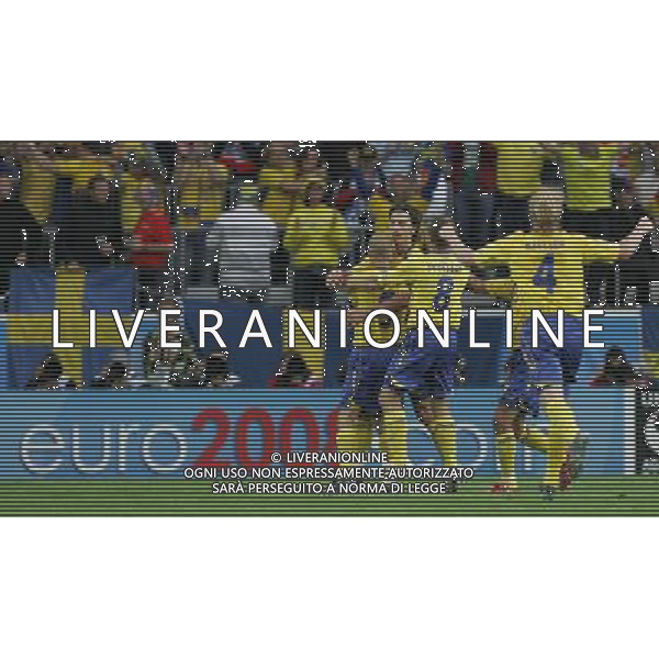 Svezia - Spagna 14/06/2008 Europei Innsbruck nella foto esultanza dopo il gol del pareggio di zlatan ibrahimovic ph luzzani/Ag. Aldo Liverani Sas