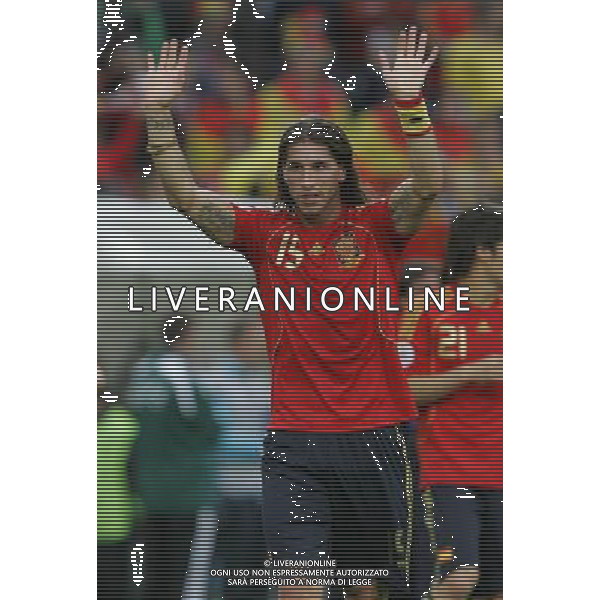 Innsbruck (AUT) 14-06-2008 Campionato europeoo calcio EURO2008 svezia-spagna 1:2 nella foto sergio ramos esulta a fine gara ph marco luzzani/ag aldo liverani s.p.a.