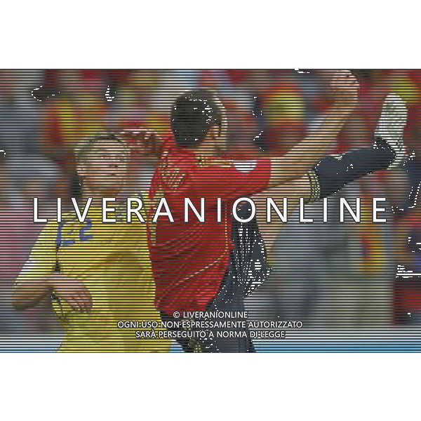 Innsbruck (AUT) 14-06-2008 Campionato europeoo calcio EURO2008 svezia-spagna 1:2 nella foto markus rosenberg e carlos marchena ph marco luzzani/ag aldo liverani s.p.a.