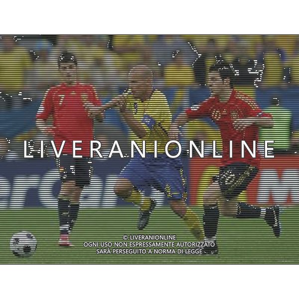 Innsbruck (AUT) 14-06-2008 Campionato europeoo calcio EURO2008 svezia-spagna 1:2 nella foto cesc fabregas, fredrickljungberg e david villa ph marco luzzani/ag aldo liverani s.p.a.
