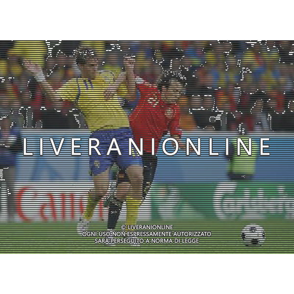 Innsbruck (AUT) 14-06-2008 Campionato europeoo calcio EURO2008 svezia-spagna 1:2 nella foto david silva e johan elmander ph marco luzzani/ag aldo liverani s.p.a.