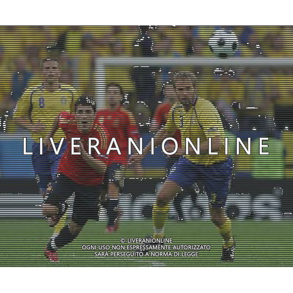 Innsbruck (AUT) 14-06-2008 Campionato europeoo calcio EURO2008 svezia-spagna 1:2 nella foto david villa e olof mellberg ph marco luzzani/ag aldo liverani s.p.a.