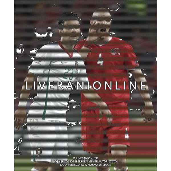 Basilea (CH) 15-06-2008 Campionato europeo calcio EURO2008 svizzera-portogallo 2:0 nella foto philippe senderos e helder postiga ph marco luzzani/ag aldo liverani s.a.s.