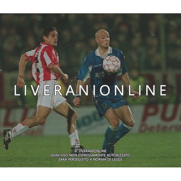 Vicenza - Chelsea semifinale Coppa delle Coppe 1998 nella foto Frank Leboeuf e Pasquale Luiso Ph Agenzia Aldo Liverani Sas