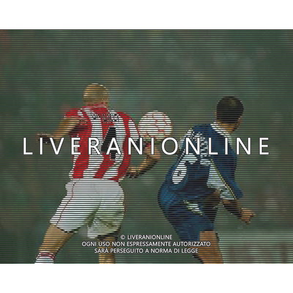 Vicenza - Chelsea semifinale Coppa delle Coppe 1998 nella foto Roberto Di Matteo e Domenico Di Carlo Ph Agenzia Aldo Liverani Sas