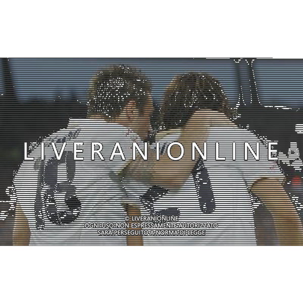 Francia - Italia 17/06/2008 Europei Zurigo nella foto abbracci esultanza dopo il gol su rigore di andrea pirlo del 0-1 con antonio cassano ph luzzani/Ag. Aldo Liverani Sas