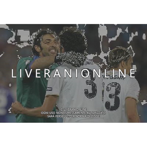 Francia - Italia 17/06/2008 Europei Zurigo nella foto esultanza di gianluigi buffon e fabio grosso a fine gara ph luzzani/Ag. Aldo Liverani Sas