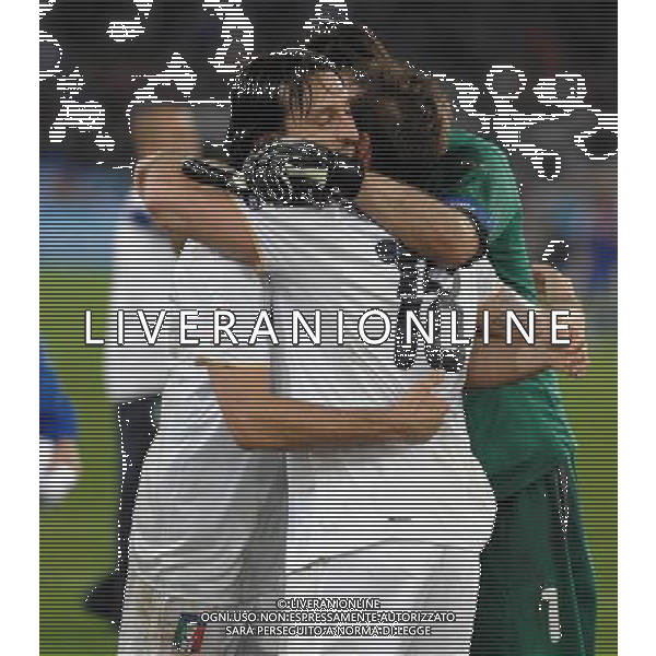 UEFA EURO 2008 Gruppo C M22 Zurigo - 17.06.2008 Francia-Italia Nella Foto:ZAMBROTTA-CASSANO-BUFFON ESULTANO A FINE GARA /Ph.Vitez-Ag. Aldo Liverani