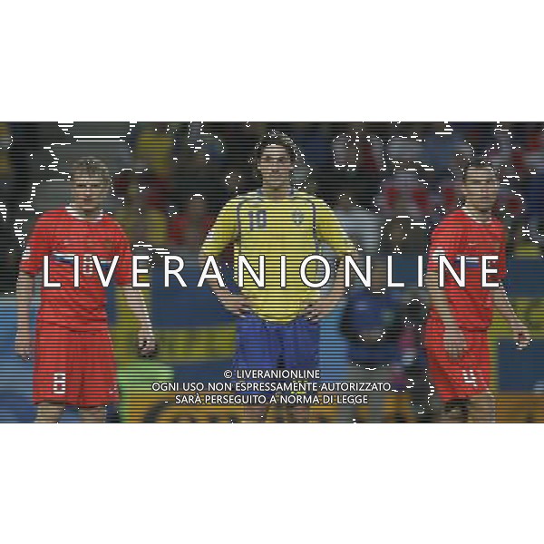 Russia - Svezia 18/06/2008 Europei Innsbruck nella foto zlatan ibrahimovic, kolodin e ignashevich ph luzzani/Ag. Aldo Liverani sas
