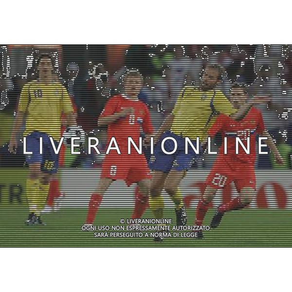 Russia - Svezia 18/06/2008 Europei Innsbruck nella foto mellberg e semshov ph luzzani/Ag. Aldo Liverani sas